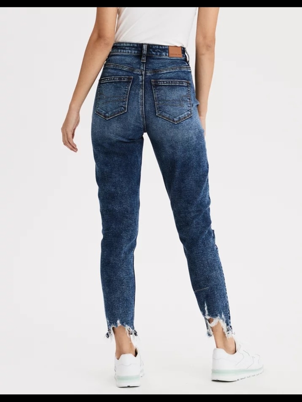 American Eagle Outfitters "Highest Rise Mom Jean"  Cropped Frayed Hem